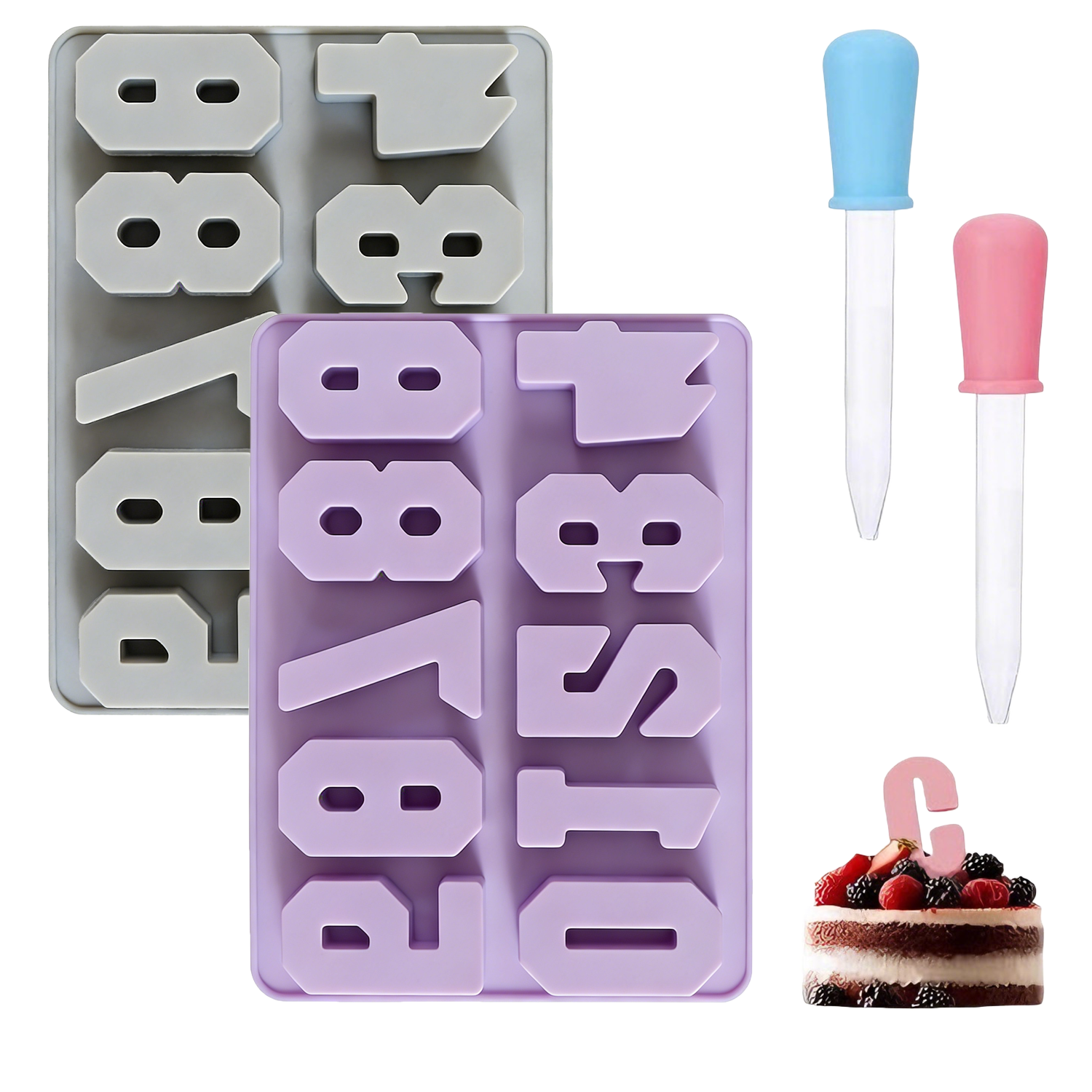 Moulds Customizable Number Silicone Baking Mold Eco Friendly Food Grade for Cake Cookie Candy Pudding Ice Cube