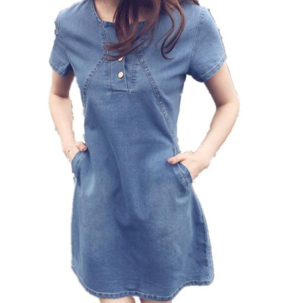 Factory direct women casual dresses anti-static plus size denim dresses
