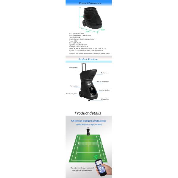 Máquina de controle remoto esperta do lançador da bola de tênis do LCD para o treinamento profundo