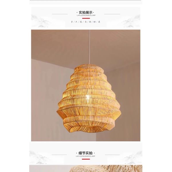 Kitchen LED Hanging Lamp bar Designer lamp Creative birdcage light Bamboo Weaving pendant lamp(WH-WP-125)