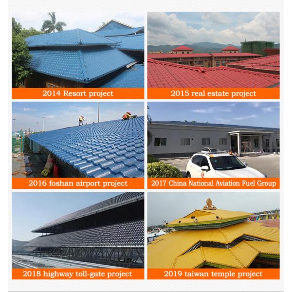 Teja de techo de resina sintética ASA, espesor 2.5 mm, clasificación de fuego B1