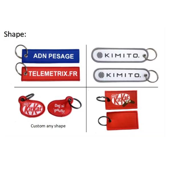 Custom Woven Logo Embroidered Keyring Jet Tag for Motorcycle Car Anime