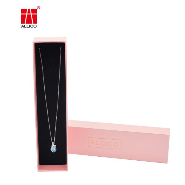 Pink Luxury Necklace Gift Box , 10*10*3.5cm Cardboard Jewelry Boxes