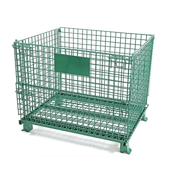 B42 Storage Cage For Logistics Warehousing ASRS Foldable Wire Mesh Container