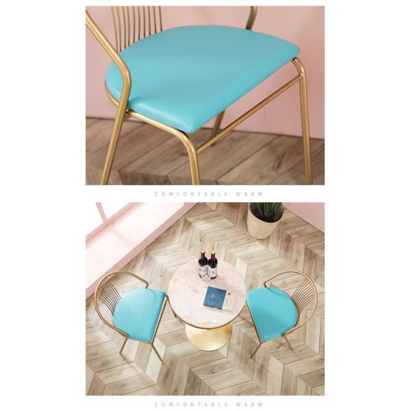 Eco Friendly Metal Frame Leather Dining Chair For Restaurant / Hotel / Home