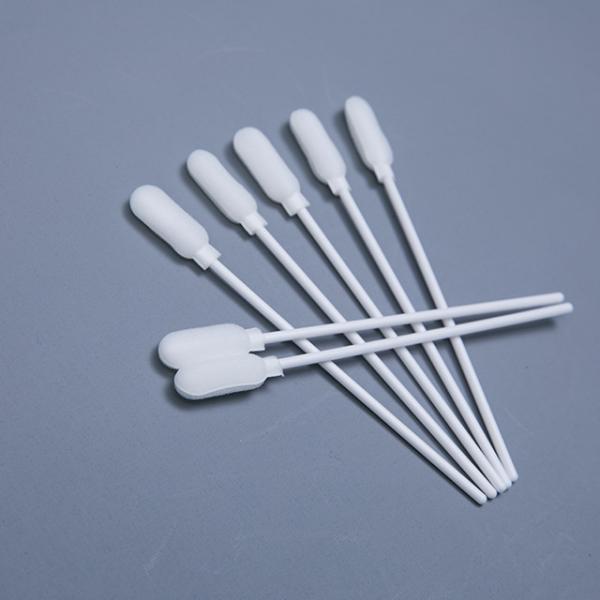 White Sterile Cotton Swabs Plastic Sticks Sponge Tip 18.5 Mm Head Length