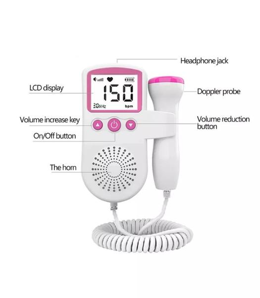 Pregnant Woman Ultrasound Baby Heart Detector Doppler Fetal Monitor