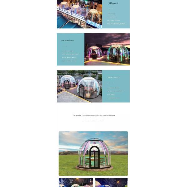 Scenic Private  Dining Bubble Tent Waterproof Hotel Bubble Tents