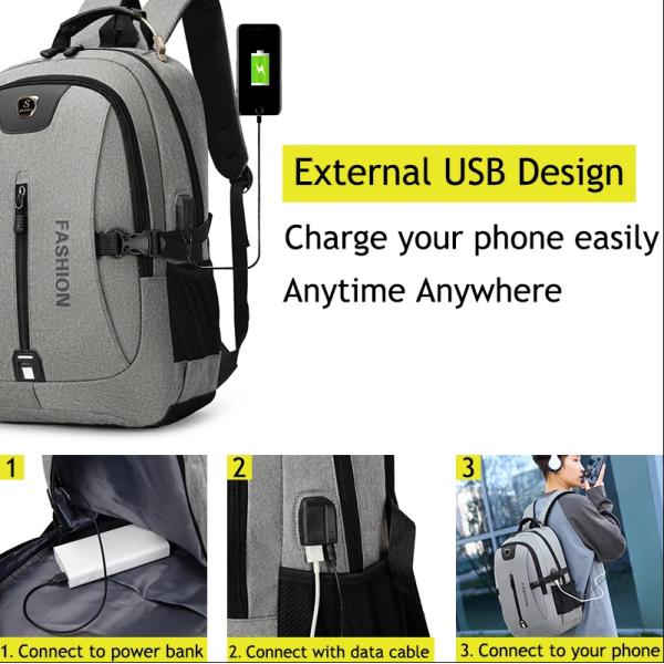 Main Material Oxford Custom Logo USB School Backpack for Casual Sports and Laptop
