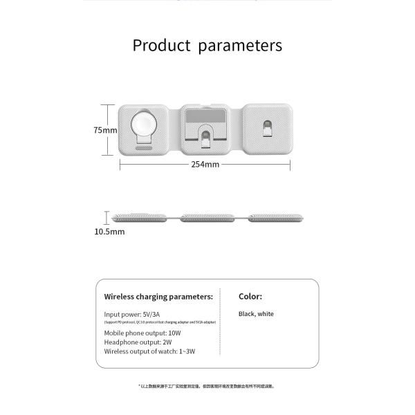 Foldable 3 In 1 Wireless Charger Magnetic Vertical Fast Speed