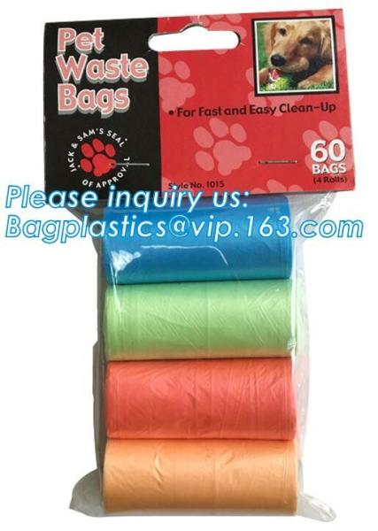 LED Flashlight Dog Waste Bag Dispenser Holder with Pet Waste Bag Poop Roll Bags, BPI ASTM D6400 EN13432 Approval Customi