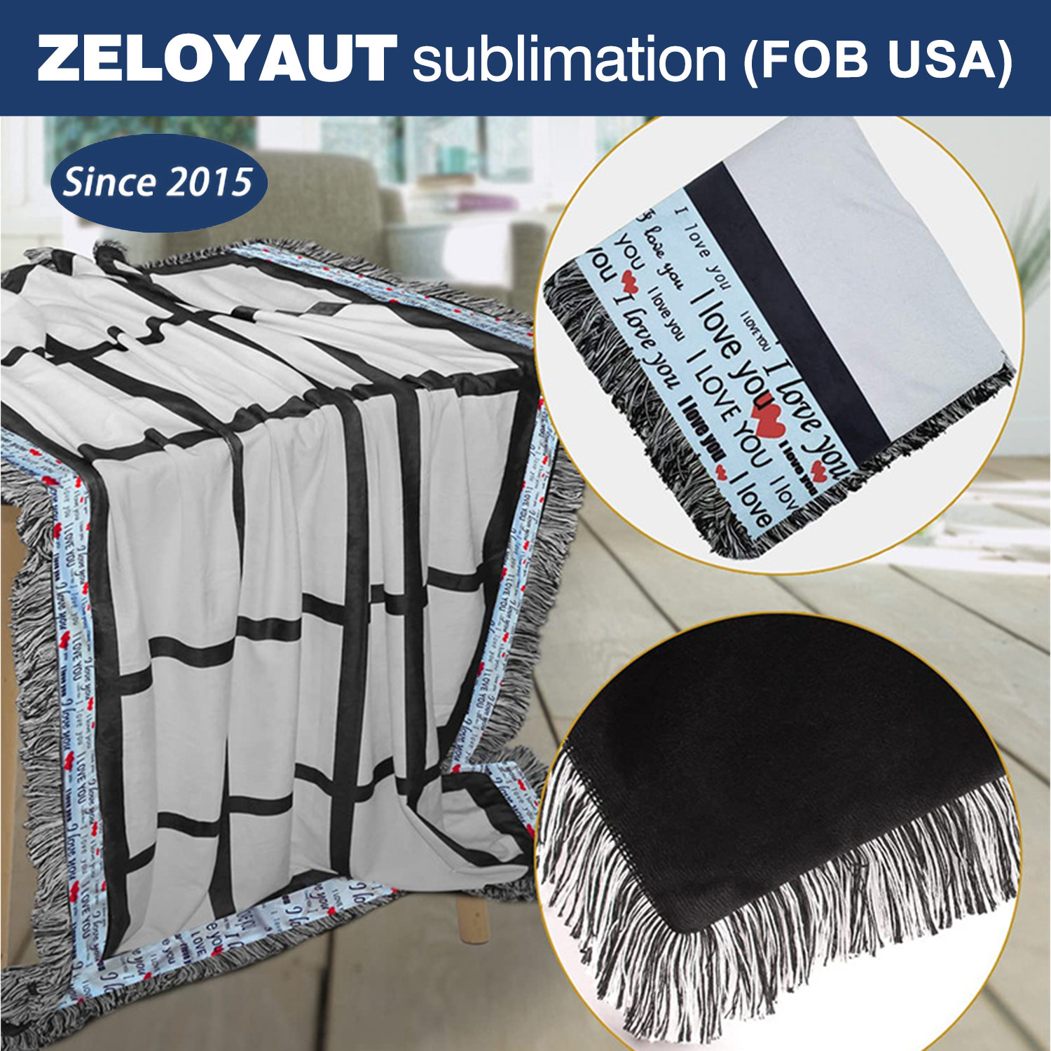 ZELOYAUT LOVE Blanket 100% Diy Polyester Single-sided Printed Bed Sofa Sublimation Blanket Heat Transfer Printing Material.