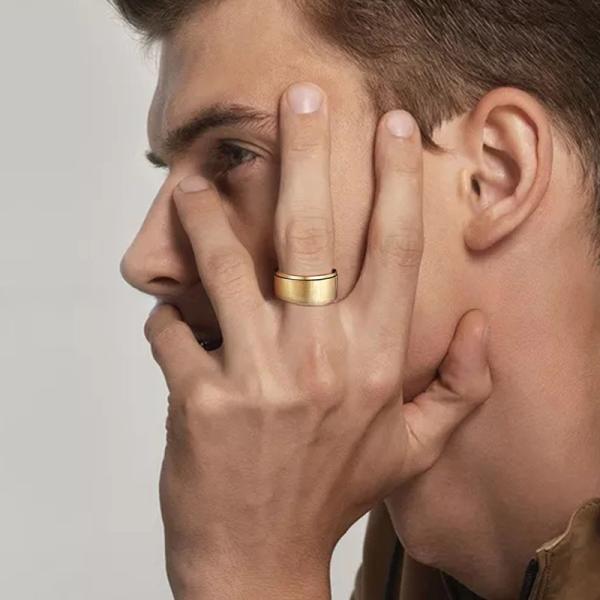 Black / Silver / Gold Stainless Steel Spinner Ring 8mm Third Party Appraisal For Men Women