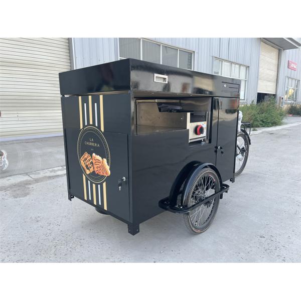 Outdoor Street Vending Bike Cart with Cargo Space and 304 Stainless Steel Construction
