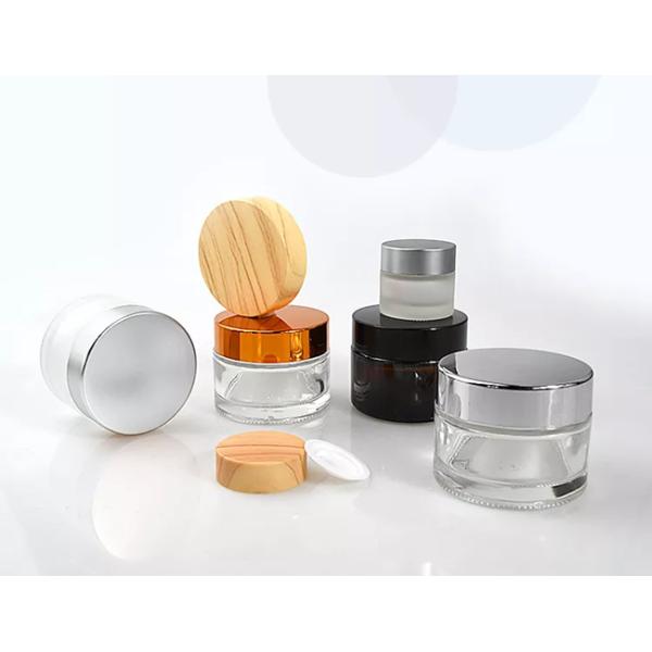 Silkscreen Printing Clear 2 Oz Glass Cosmetic Jars Custom Moisture Proof