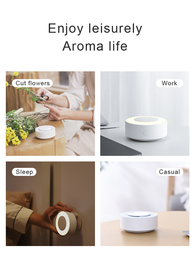 Mini White Electric Rechargeable Ultrasonic Car Bedroom Night Light air Aroma Diffuser