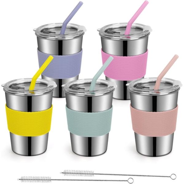 Stainless Steel Children Smoothie Drinking Sippy Cups Portable Water Cup Product Care Instructions Hand Wash Only
