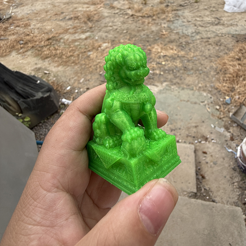 Chinese Guardian Lion 3D Printing Statues Imitation Jade Lion Statue