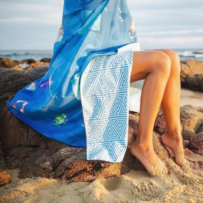 Toalha de praia personalizada de espessura média de estilo de rolo, impressa ou de cor sólida