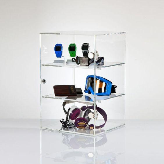 Custom Souvenir Glass Showcase Cabinet Jewellery Storage Box Logo Printed