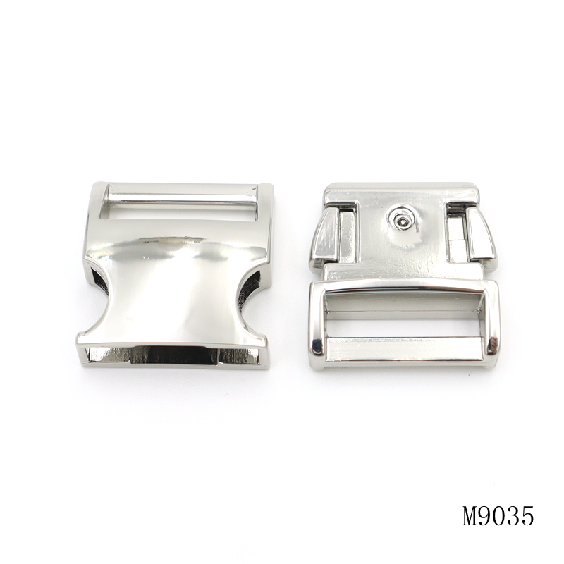 26.5 mm Metal Bag Lock Pet Collar Quick Release Buckle Silver