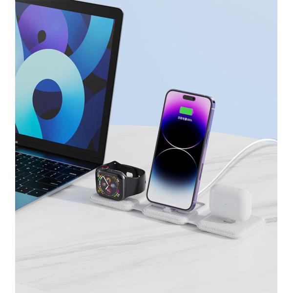 Foldable 3 In 1 Wireless Charger Magnetic Vertical Fast Speed