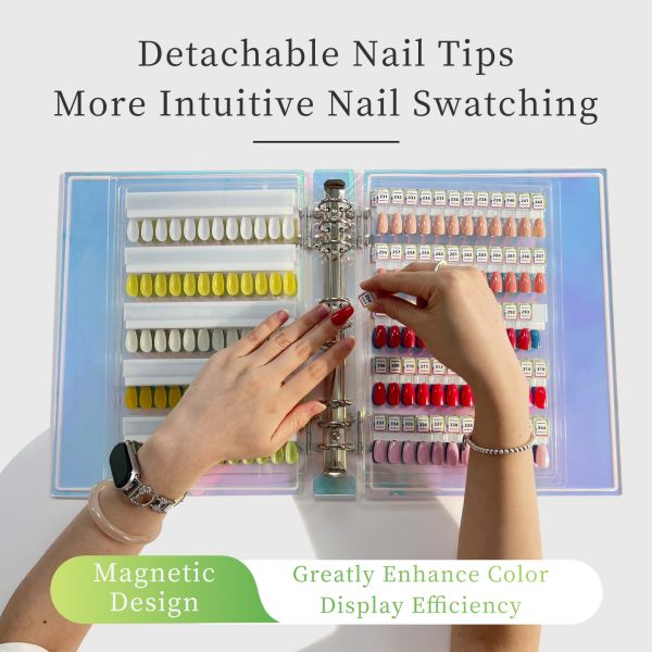 Detachable Acrylic Magnetic Nail Art Display Board Gradient Colors 120/180/240 Shades for Plastic Tool Nail Gel Nail Supplies