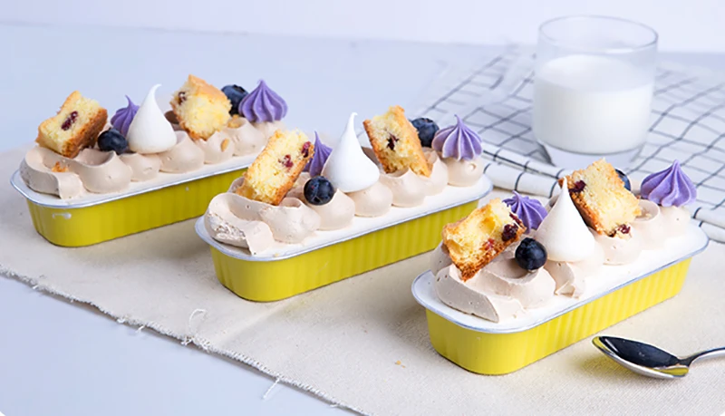 200ml Aluminum Foil Baking Cake Box for Cheese Dessert Bread Packaging Cup Disposable