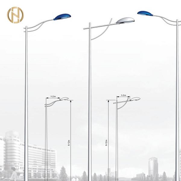 Tapered Octagonal Galvanized Steel Street Light Pole Steel Lamp Pole