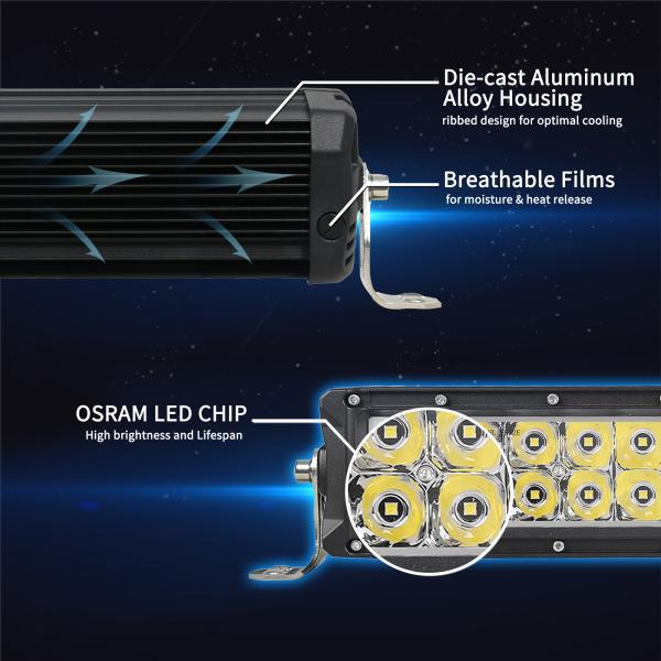 EMARK OEM Car Roof Dual Row Led Light Bar 84w 7.5 Inch For Power Sports
