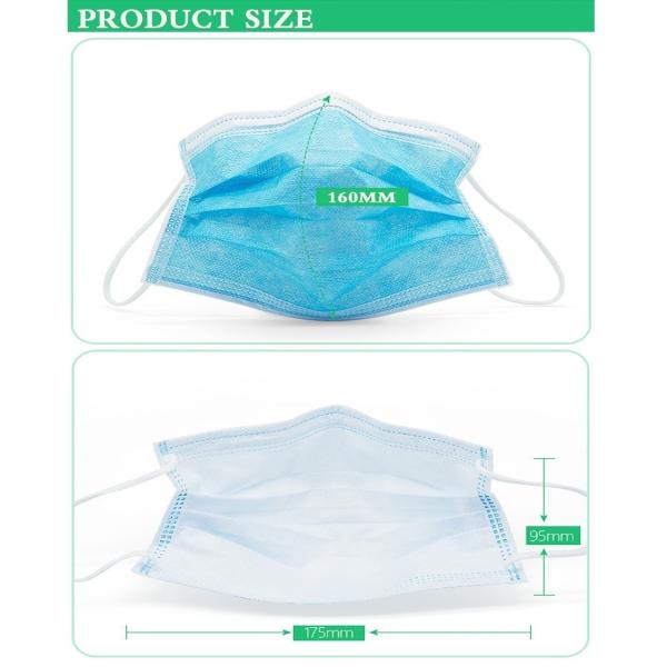 Adult Disposable Non Woven Face Mask / Disposable Surgical Masks Blue Color