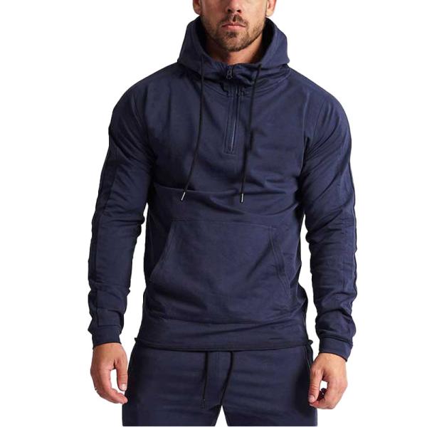 Wholesale Cotton Spandex Long Sleeve Workout Pullover Hoodie Sweatshirts for Men