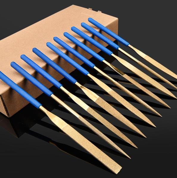 3 * 140 mm Titanium Coated Diamond Micro Files Excellent Surface Finish For Soft Metal Wood