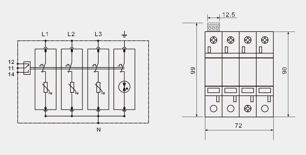 Поляк 3 типа 1 +2 AC 275v + сила NPE предохранение от молнии классифицируют 1+2 Arrestors пульсации