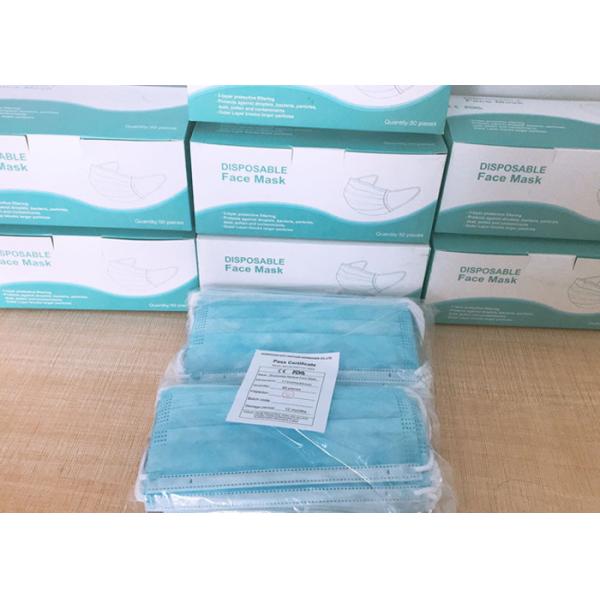 Home School Surgical Disposable Carbon Filter Face Mask Blue White Color