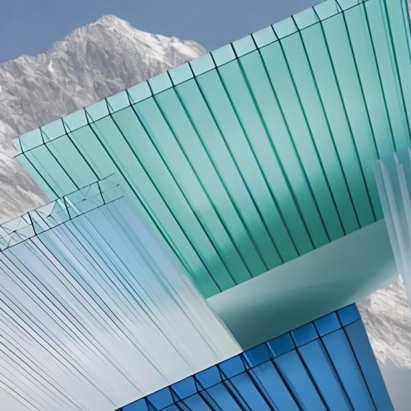 2.1m*5.8m colorful 3mm to 20mm PC Hollow Sheet SGS Certified and Environmentally Friendly