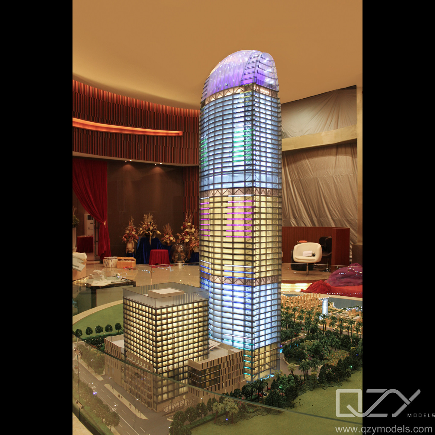 Акриловый концептуальный 3D-модель небоскреба 1/150 Airport Plaza