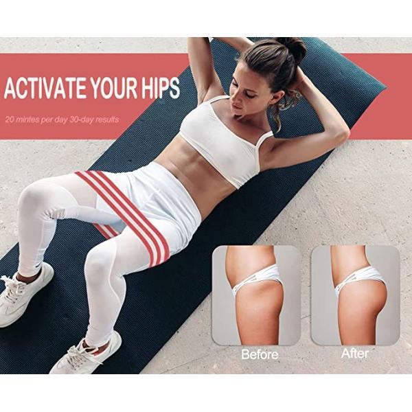 Fabric Cloth 30LB to 60LB Anti Slip Silicone  Exercise Resistance Bands  For Women Butt And Legs Working Out