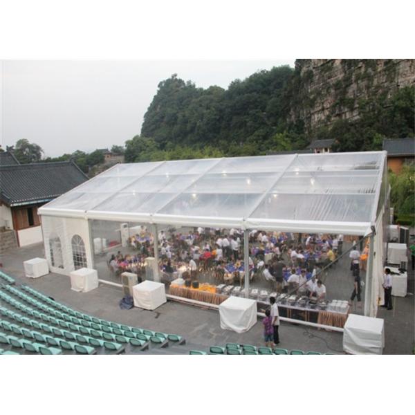 White 15m x 30m Aluminum Frame Tent Transparent PVC Fabric For Commercial Activities