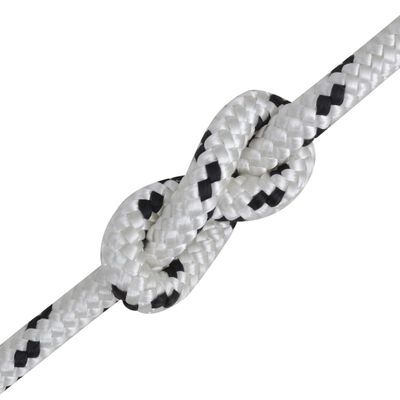 White Color Marine Polyester Braided Rope For Ship Towing Mooring UV Resistance 8 Strand Vessel Rope