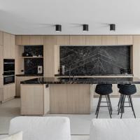Wood Luxury Full Luxury Kitchen Cabinet Custom Modern Designs Wood Veneer Kitchen Cabinets For Villa