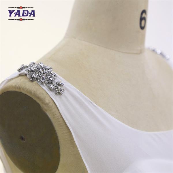 Новые модные драгоценности без рукава, длинные шифонные свадебные платья, сексуальные прозрачные платья, свадебные платья.