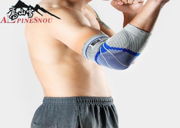 Tissu tricoté par protecteur antidérapant S M L taille de coude de sports de silicagel
