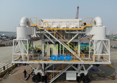 Eco Hopper  in port discharging wood pellet material handling to truck