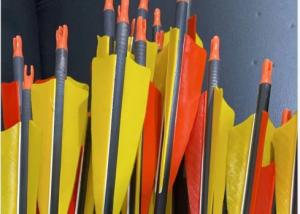 2/3/4/5" Parabólica e forma de escudo Penas de peru Fletched Id 0,245" (6,2 mm)