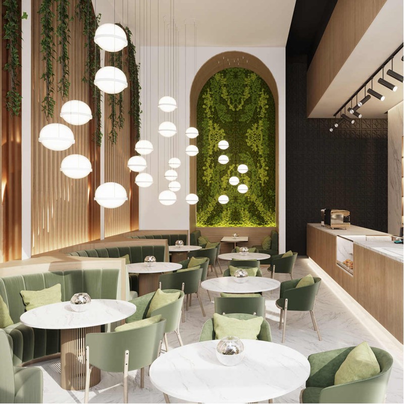 Custom Made Hotel Restaurant Fast Food Commercial Half Round Circle Booth Seating and Dining Chairs Furniture