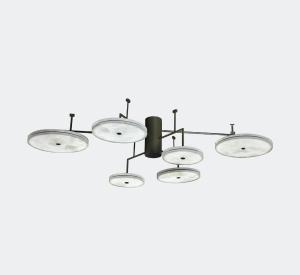 Modern Black Branch Chandelier 60W Alabaster Hanging Lamp Customized With Round