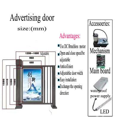 30W/2A Automatic Swing Barrier Gate For Pedestrian Passageway Advertising