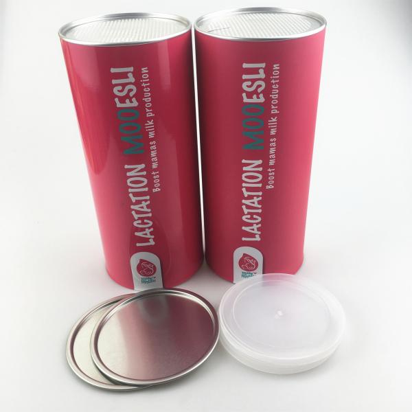 46mm Paper Composite Cans , Antimoisture Paper Cylinder Containers