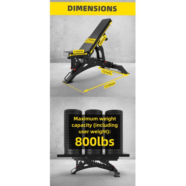 Multi Function Adjustable Gym Bench Set Metal Construction for Home and Commercial